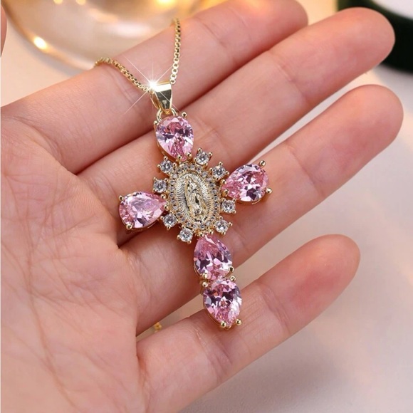 Pendant Rhinestone Necklace ❤️ - Picture 3 of 4